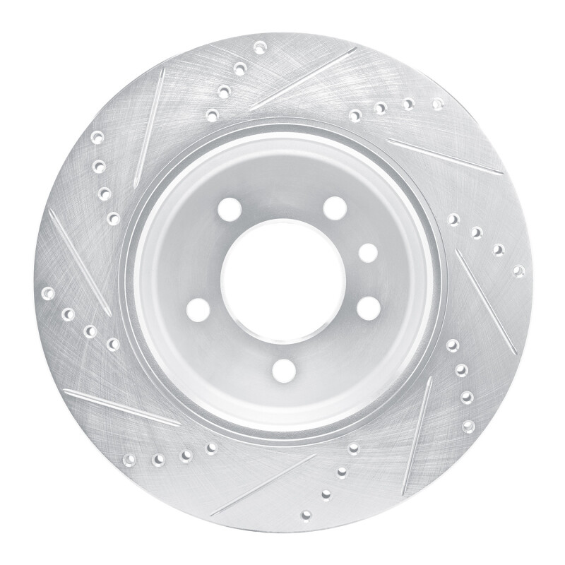 Land Rover Defender 90 Brake Rotor (1) - Rear Right - R1 Concepts - Drilled & Slotted - Silver - `20-`25
